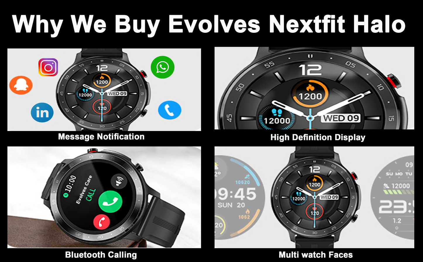 EVOLVES NEXTFIT HALO SMART WATCH