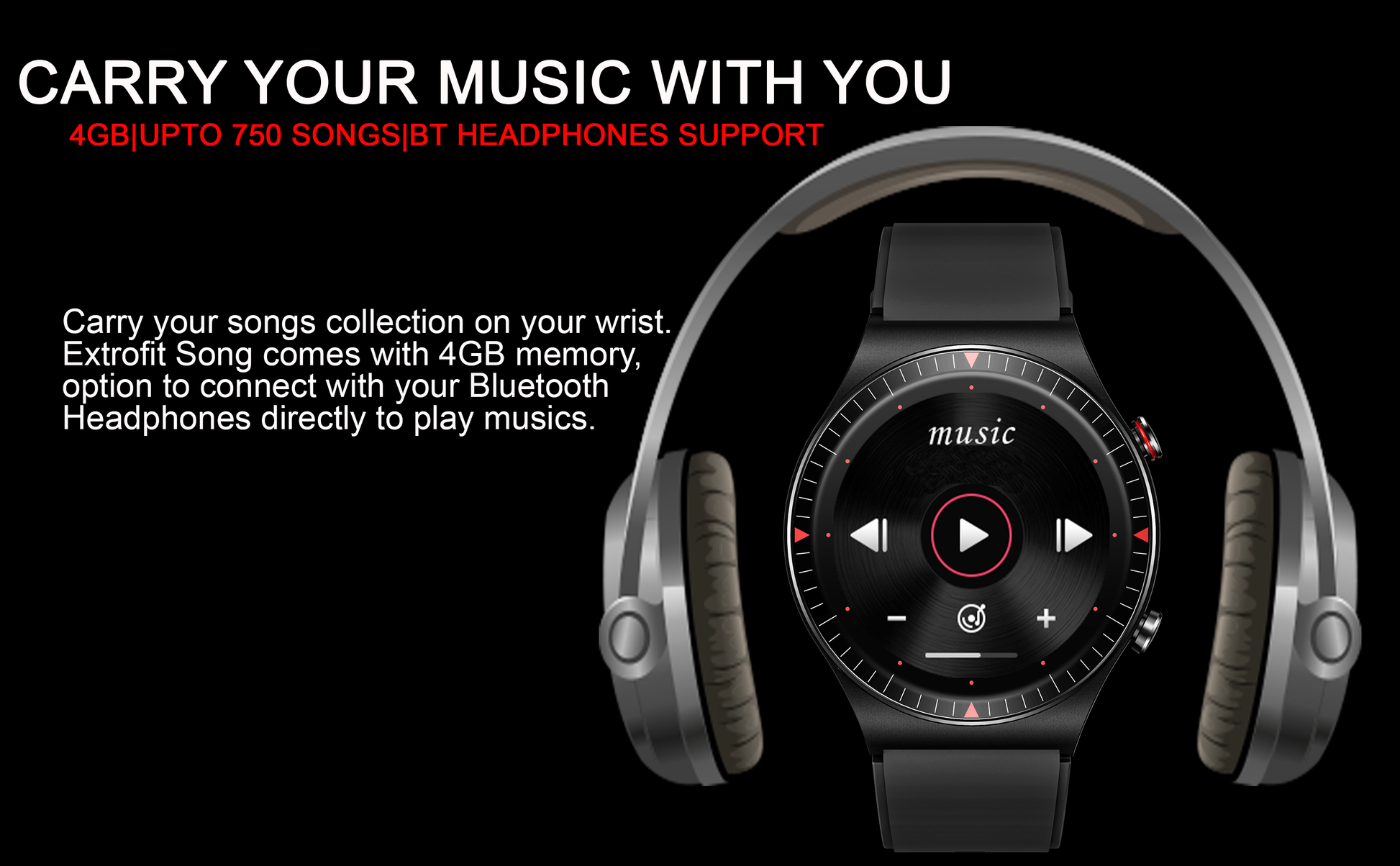 EXTRONICA EXTROFIT SONG SMART WATCH shopevolves